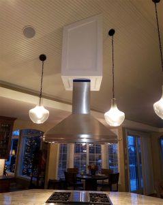 Kitchen-Remodel-Vent_St-Paul_MN Custom built stove hood vent built into the ceiling, built and installed by Carter Custom Construction